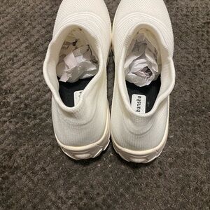 White Knit Slip-On Shoes